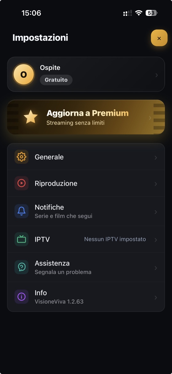 Impostazioni su telefono